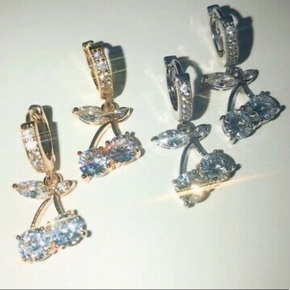 NEW Sterling Silver Cherry 🍒 Earrings - Picture 3 of 4